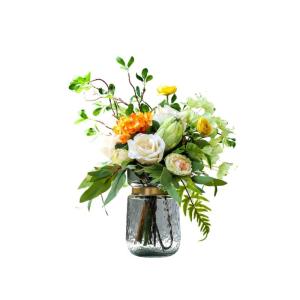 Kunstblumen Künstliche Blumen, Kunstblumen-Mittelstücke – künstliche Seidenblumen im Topf, künstliche Kunstblumen in Einer Vase für das Wohnzimmer für jeden Anlass