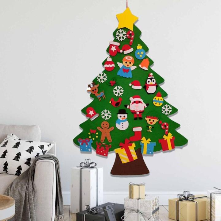 Kid Felt Christmas Tree | Wall Art Decor | Christmas Tree Wall Decor | Felt Christmas Tree | Christmas Tree For Kids Interactive Fun For Children's Rooms, Bedrooms, Dormitories