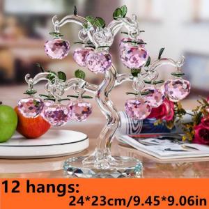 Glaskristall-Apfelbaum Mit 36 ​​18 12 Stück Äpfeln Zum Basteln Von Weihnachtsbaum-Ornamenten Zum Einweihen,MULTI,18 Hängt 40 Mm Apfel