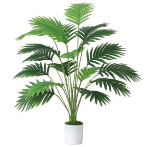Kunstpalmbladeren, plant in pot, kunstmatige tropische monstera, groene bladeren, Hawaiiaanse Monstera-plant, 18 takken, 71 cm, splitphilo-plant, grote groene plant