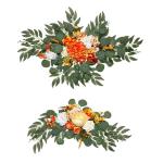 2 stuks bruiloftsboogbloemen, kunstbloemenarrangement, kunstbloemen swagset, welkomstborden, bloemendecoraties voor bruiloftsdecoratie, ceremonie en (#4)