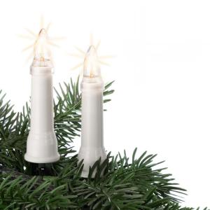 Lichtketting kaarsen kerstboom, kaarsen lichtketting buiten met clip, 16 lampen, verlichte lengte 675 cm, afstand 45 cm, schacht wit, voedingskabel 1,5 m, voor buiten met stekker 6