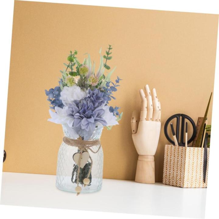 1 Satz Simulierte Vasenornamente Hochzeitsfeier Blumendekor Blumenstraußdekoration Zum Selbermachen Zarte Simulierte Blumen Blumenrequisite Gefälschte Blumen Keramikvase Holz