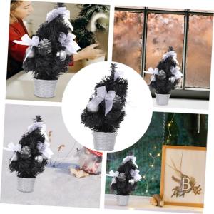 Mini-Weihnachtsbaum Weihnachtsbedarf Mini Kanadische Kiefer Desktop-Weihnachtsbaum Festliche Baumdekoration Weihnachtsbaumschmuck Weihnachtsmantel Dekoration Mini-Kiefer Black PVC