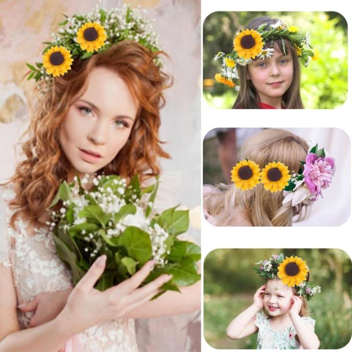 Kunstzonnebloemen, decoratie, 100 stuks met 5 stickers, enkele steel, zijde, zonnebloem als echt, nep zonnebloem, gele bloemen, voor bruiloft, feest, doe-het-zelf, uitnodigingskaar