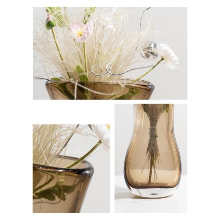 Kunstblumen Künstliche Blumenarrangements für den Innenbereich – handgefertigte Glasvase mit lebendigen Kunstpflanzen für Wohnzimmer, Hotel, Heimdekoration für jeden Anlass
