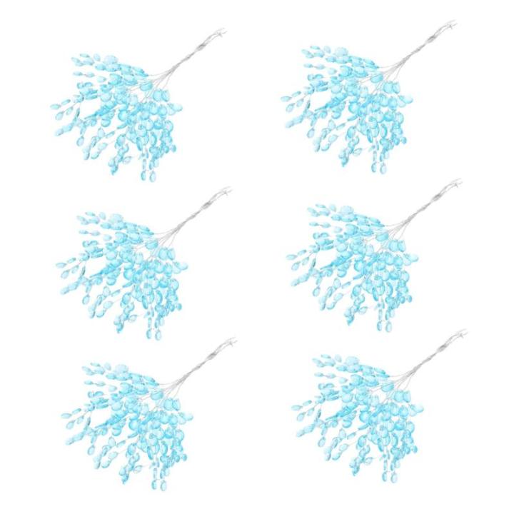 50 Stück Simulierte dreizackige Stoff für Kopfschmuck selber Machen Braut Kopfschmuck Artificial sztuczne kwiaty Blumenstiel mit Acrylperlen künstlicher Blumenstiel
