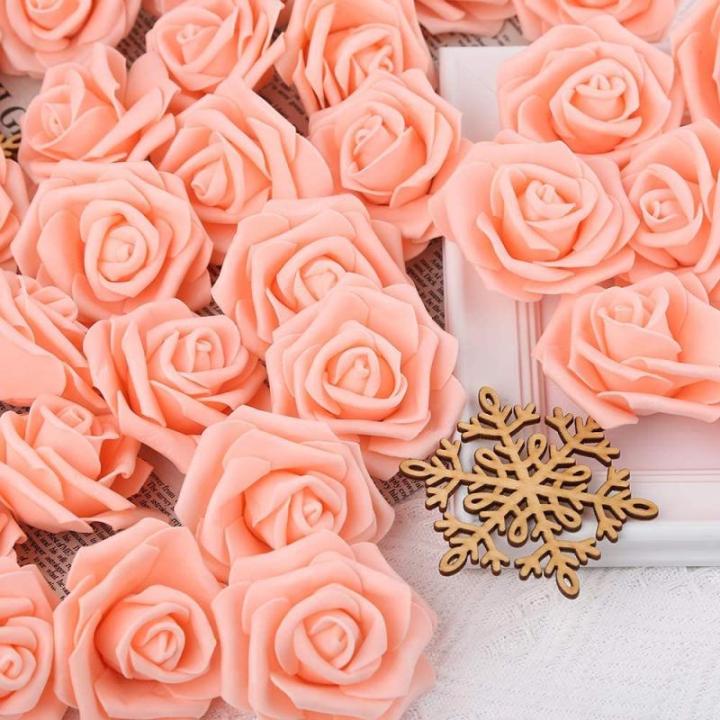 Kunstrozen, kunstrozen, schuim, rozen, bloemen, hoofd voor doe-het-zelf, bruiloft, bruid, boeketten, tafellay-outs, feest, thuis, decoraties (roze)