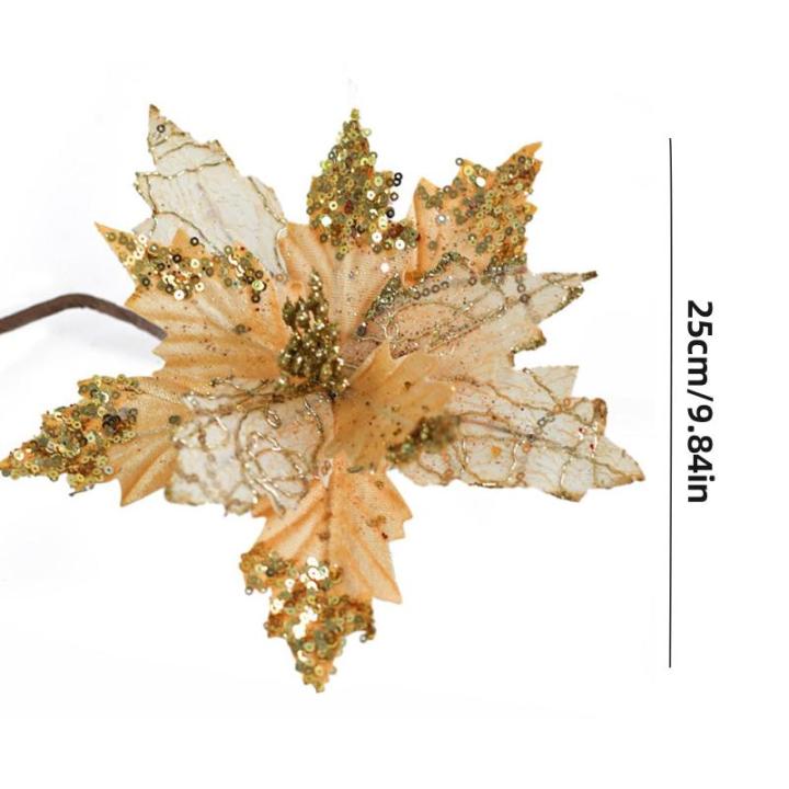 3 Pcs Silber Ornamente Für Weihnachtsbaum, Weihnachten Weihnachtsstern Künstliche Blumen Dekorationen, für Weiß Silber Weihnachtsbaum Wreaths Floral Geschenk Winter Hochzeit Ur