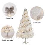 Künstlicher Weihnachtsbaum Weißer Weihnachtsbaum Fichte Tannenbaum Künstlich mit Stabilem Metallständer, Christmas Tree für Festliche Weihnachtsdekoration(180CM/6FT)