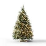 Kuro sagol Kunstkerstboom, dennenboom met sneeuw, diameter 95 cm, met klapsysteem, voor thuis, kerstdecoratie
