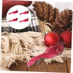 4 Stück Künstlicher Vogel Weihnachtssimulation Vögel Clip Weihnachtsvogel-Clip Vogelschmuck Im Freien Weihnachtsvogelfiguren Hängende Verzierung Der Weihnachtsvögel Schaum Rot