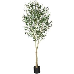 Künstliche Olivenbaum Pflanzen 180cm Fake Tropische Plastik Pflanze Perfekte Große Pflanzen im Topf für Indoor Outdoor Haus Büro Garten Moderne Dekoration Housewarming Geschenk