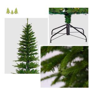 2,74 m Langer Weihnachtsbaum aus Tanne, schmale, dekorierte Bäume mit Metallständer, Weihnachtsbaum aus Fichte mit Scharnier, einfache Montage, modisch
