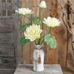 Kunstblumen Künstliche Blumen für den Innenbereich, Simulation Lotus, künstliche Blumen in Vase, Seidenblumen-Wohnzimmer-Desktop-Dekoration für jeden Anlass