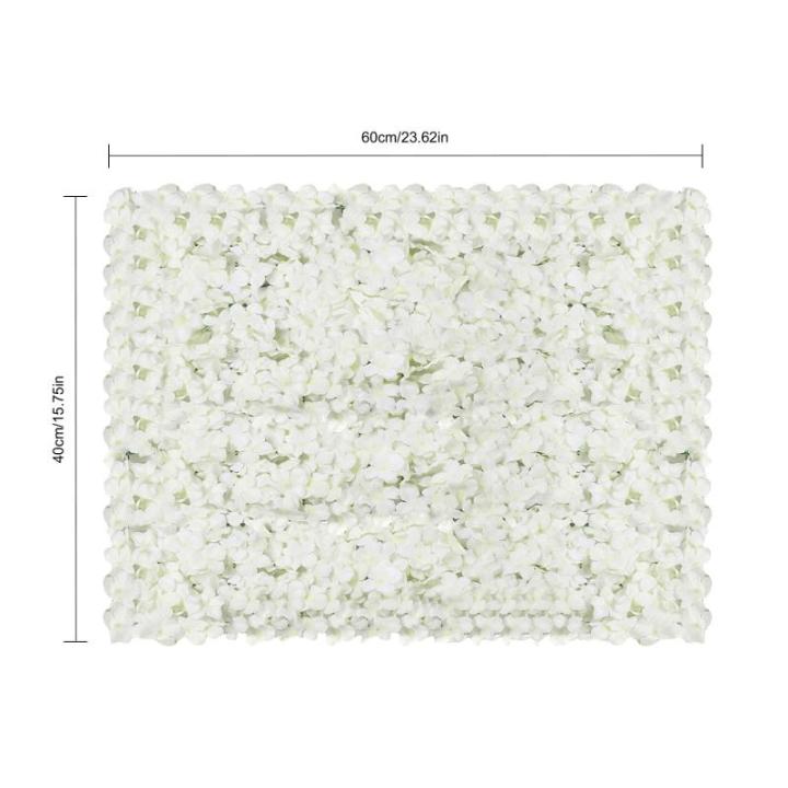 Kunstplanten, bloemen, muur, 10 stuks, kunstplanten, gazon, kunstplantenwand, 40 × 60 cm, wit