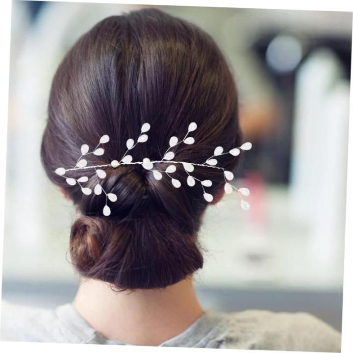 1 Satz Perlenblumen Brauthaarrebe Künstlicher Hochzeitsstrauß Perlen-Kits Hochzeitssachen Künstliche Blüten Hochzeitsdeko Kristallknospenzweige Hochzeitszubehör Acryl Weiß 10