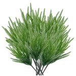 12 Stück Norfolk-Tanne-Stängel, realistische künstliche Tannenzweige, weicher Kleber, Norfolk-Tanne-Weihnachtszweige für Weihnachten (17,7 Zoll), künstliche Pflanzen