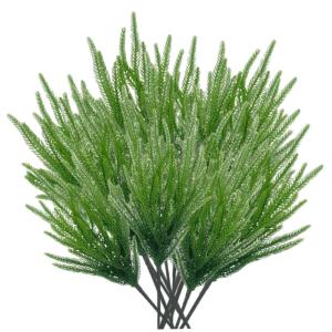 12 Stück Norfolk-Tanne-Stängel, realistische künstliche Tannenzweige, weicher Kleber, Norfolk-Tanne-Weihnachtszweige für Weihnachten (17,7 Zoll), künstliche Pflanzen