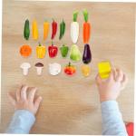 2 Sätze Gefälschtes Gemüse Schäumt Gemüse Modell Gefälschtes Display-Essen Falsches Scharfes Chili Kinderknallzeug Falsches Gemüse Gemüse-Modell-dekor Schaum 17 Stück * 2