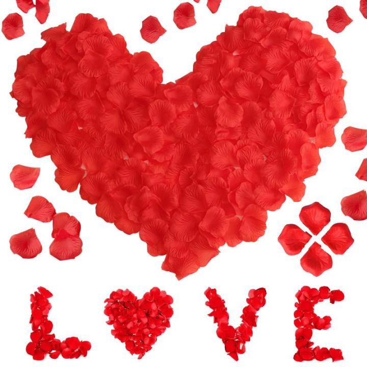 1200 stück Künstliche Rosenblätter, Romantische Rosenblätter Deko, Künstliche Rosenblüten Getrocknet für Hochzeit, Valentinstag, Jahrestag, Tischdekoration, Geburtstag, roma