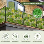 Set van 2 kunstheggen, plantenwand, 50 x 50 cm, panelen met veelzijdige kunstplanten, gesimuleerd gazon, wandplanten, kunstplant voor muur, balkon, tuin, groen (10 soorten)