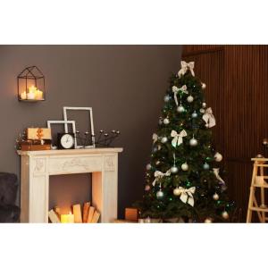 Kunstkerstboom om extra dennenboom in elkaar te zetten, gevuld met dubbel gecombineerde bladeren, 150-210cm Abies C/metalen standaard (Groen, 180cm 755Tips)