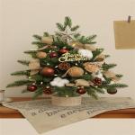 Mini Weihnachtsbaum, Weihnachtsbaumschmuck, Weihnachtsbaum Klein Beleuchtet, mit Weihnachtsschmuck und Holzsockel für Weihnachtsurlaub Party Home Office Decor (Rosa Set,45 cm)