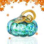 Herbstdeko Tischdeko Glas Kürbis,Herbst Dekoration Kürbisfigur für Herbsternte Dekor,8cm Glas Kürbis Sammelfiguren Tischakzent für Tischdeko,Erntedankfest Thanksgiving Hallowe