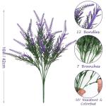 12 bundels kunstbloemen, balkon, weerbestendig, kunstbloemen, outdoor, uv-bestendig, , plastic boeket, voor balkonbakken, tuin, raamdecoratie, paars