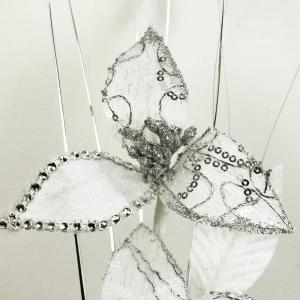 – 723163-813 Kleine vaas met witte kunstnylon bloem in vaas, ornament, home accessoires, 32 cm