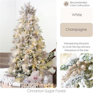 24er-Pack Kunstglitter Stechpalmenbeerenzweige von, dekorative Obststäbe, glänzende Stiele, Picks, Zweige für Weihnachtsbaum, kleine Vase, Feiertage, Hochzeit, Party, 11 Zoll.Ch