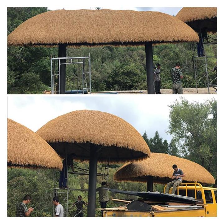 Künstliche Palmen-Strohrollen, Kunststoff PE Strohdach, Feuerfeste Künstlicher Palmdach Paneele Grasdach, Künstliche Strohrolle, Für Garten, Terrasse, Bar, Holzhaus, Strand Dek