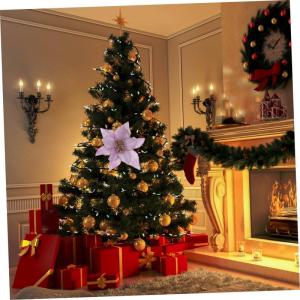 12St Doppelschicht kleine Weihnachtsblume künstliche weihnachtsblumen Blumendekor Weihnachten weihnachtsdeko künstliche blüten Weihnachtsbaumschmuck Party-Requisite Plastik Viol