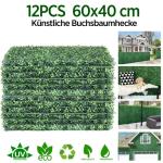 12 stuks kunstklimop voor de tuin, inkijkbescherming, 60 x 40 cm, wand met schaduwnet, kunstmatige heg, klimop, inkijkbescherming, uv-bescherming, voor balkon, tuinheggen