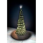 Pop-up spiraalkerstboom, 150 cm, met 120 leds en sterpunt, groen, kunstdennenboom, warm wit verlicht voor buiten en binnen, kerstdecoratie, tuinverlichting met stekker