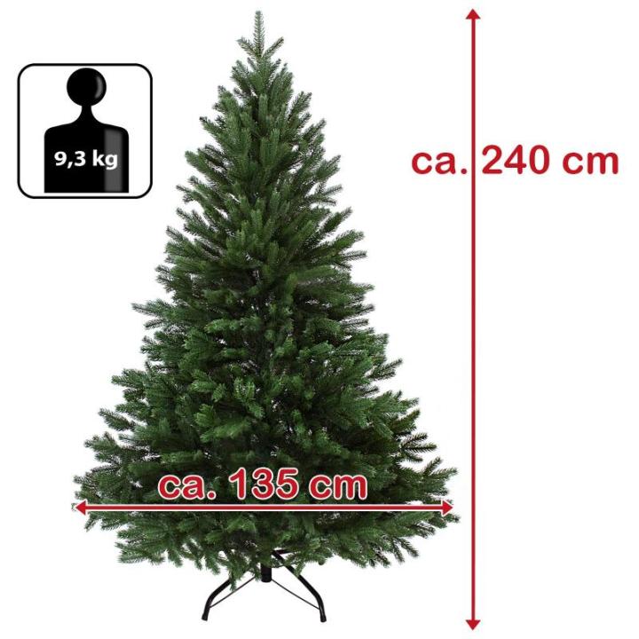 Kerstboom Luxe 240 cm donkergroen Kunstkerstboom PE/PVC Mix Kunstmatige Dennenboom