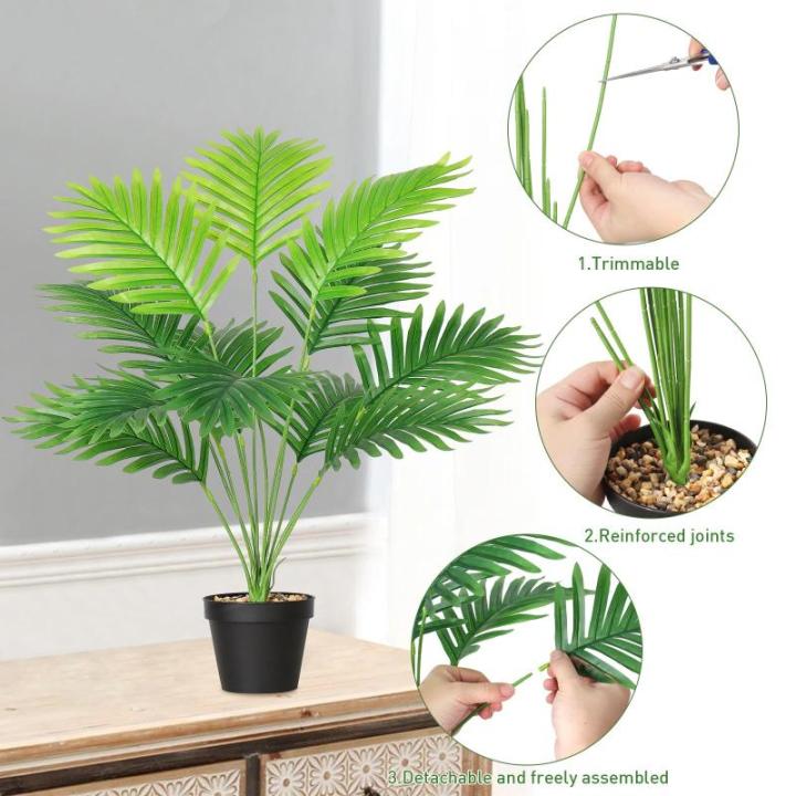 Areca , grote kunstpalm, 68 cm hoog, 12 takken in pot, kunstplant, tropische Hawaï, groen, kunstplant, Real Touch, planten, kunstbloemen, decoratie, kantoorplant, grote groene
