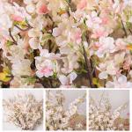 Faux Cherry Blossom Zweige 5pcs 39 Zoll realistische Kirschblütenstiele mit 4 Stielen Seidenkirschblütenblumenzweige für Vase Long Stiele Fake Blumen Vase Arrangements Style11
