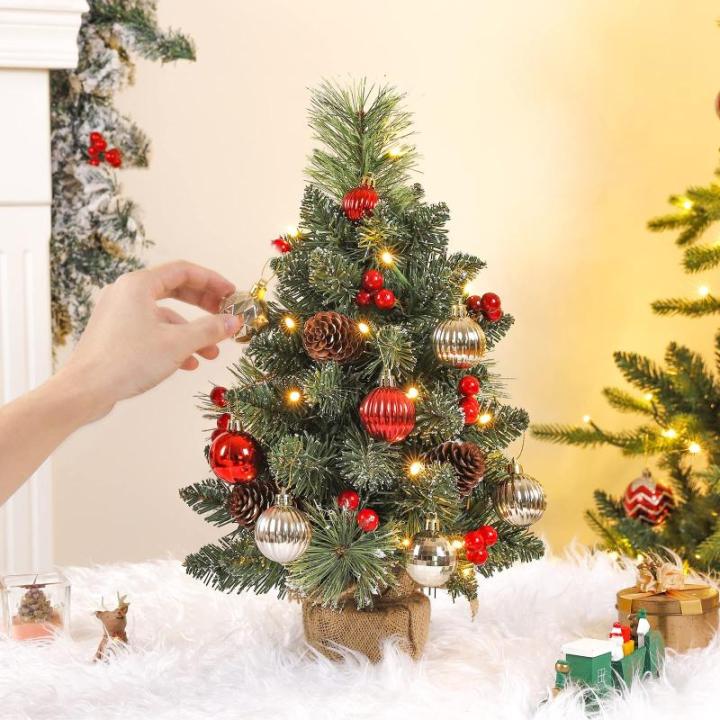 Mini Kerstboom met LED Verlichting, 70 cm, Dennenboom met Sterpiek en Echte Dennenappels, Voor Kerstdecoratie, Advent (70 cm met Afstandsbediening)