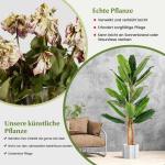 Bananenboom, kunstplant, kunstplant, banaan, 195 cm, grote kunstplant, bananenplant met 27 bladeren, kunstplant, plastic plant, decoratieve plant voor woonkamer, slaapkamer, kantoo