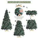 Nordmann Kunstkerstboom met sneeuweffect, kunstkerstboom met handgemaakte houten standaard, sneeuw, 61 dennenappels en 2500 takpunten, eenvoudig te monteren