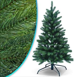 Kerstboom Xmas Premium 120 cm - kunstmatige volle PE dennenboom van 100% spuitgegoten - bedrieglijk echte kunstboom - B1 moeilijk ontvlambaar - metalen standaard - modulaire opbouw