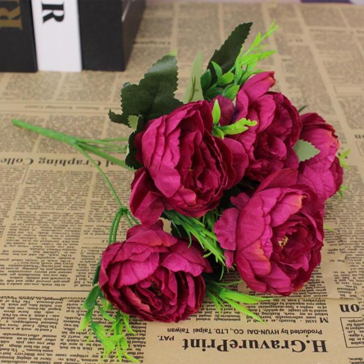 Dekoblumen Künstlich 24 Stücke Künstliche Pfingstrose Blumen Gefälschte Glorious Blumensträuße Fake Flowers für Hochzeitsfest Hochzeitsdekoration 0806