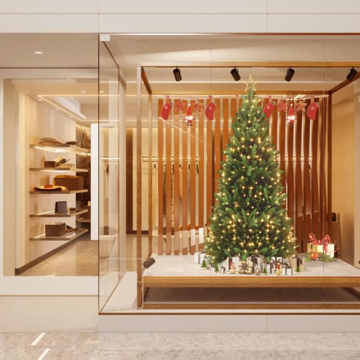 Kunstkerstboom met verlichting 150 cm dennenboom kunstgroen PVC, levensechte spuitgietelementen, edelspar snel op te bouwen, brandvertragend, incl. kerstboomstandaard (met LED)