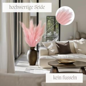 Kunstpampasgras, kleur roze, 5 stelen, 100 cm lengte, kunstpampasgras woonkamer, droogbloemen voor slaapkamer, bruiloft, boho decoratie