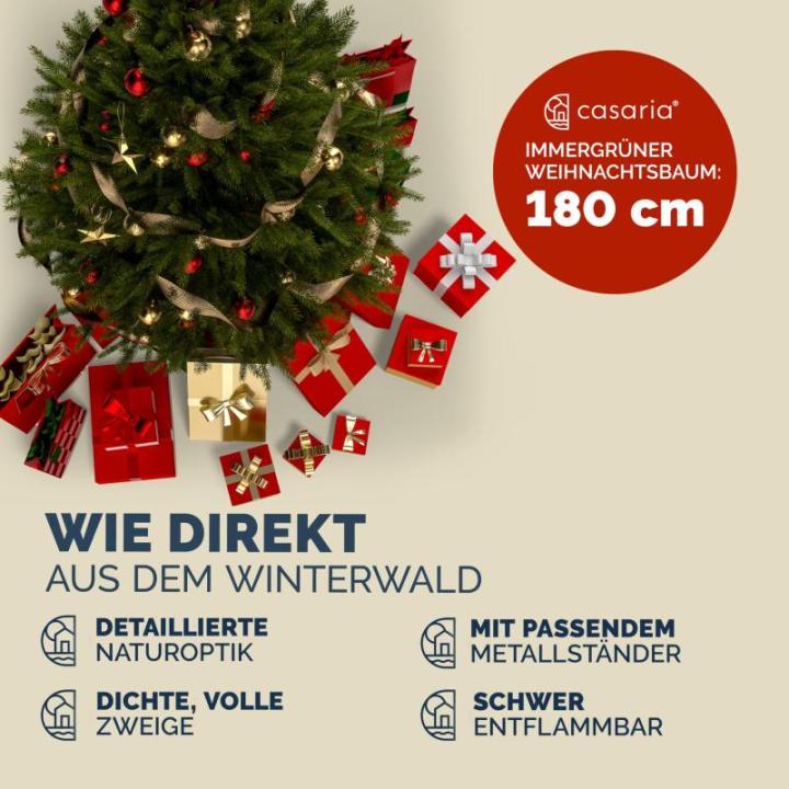 Kerstboom Kunstboom 533 Tips Metalen Voet 180 cm PVC Dichte Takken Kerstboom Groen