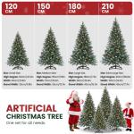 Nordmann Kunstkerstboom met sneeuweffect, dennenappels en verlichting, 120 cm, kunstdennenboom, pvc met metalen standaard, snel op te bouwen klapsysteem, moeilijk ontvlambare kerst