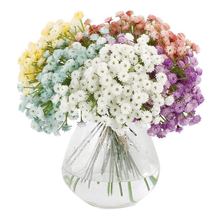 Set van 6 kunstmatige Gypsophila Babies Breath , boeketten, decoratie voor bruiloft en verjaardag, DIY, meerkleurig