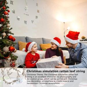 Blattschnur - Künstliche Weihnachtskränze mit Glitzer, 160 cm | Elastische Blattschnur für EIN warmes und harmonisches Wiedersehen mit der Familie